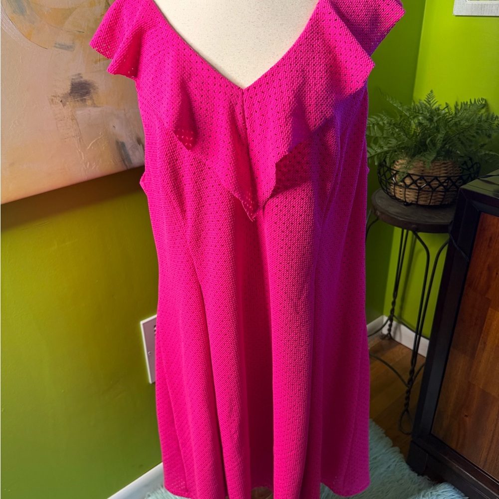 Eliza J Strapless Fuchsia Dress